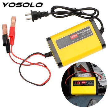 

YOSOLO Full Automatic Car Battery Charger 2A Intelligent Fast Power Charging 3 Stages Lead Acid AGM GEL Battery-chargers
