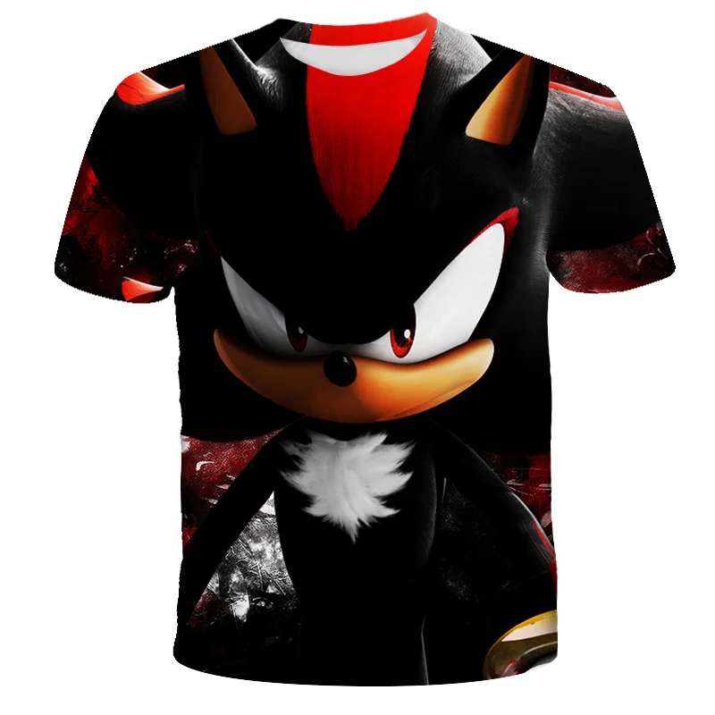 T-Shirt Hedgehog Kids Clothes Funny Children Boys Cartoon Cute O-Neck for Sonic 3D Streetwear