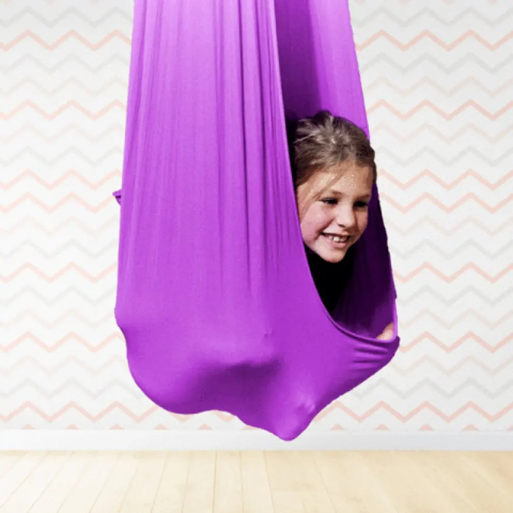 Hot Children's Elastic Hammock Indoor And Outdoor Elastic Swing Bed Aerial Yoga Training Belt Comfortable Hammock