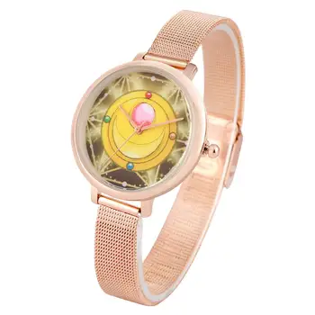 

Exquisite Sailor Moon Style Dial Quartz Watch for Girls, Durable Stainless Steel Case Quartz Watches for Children, Excellent Ros