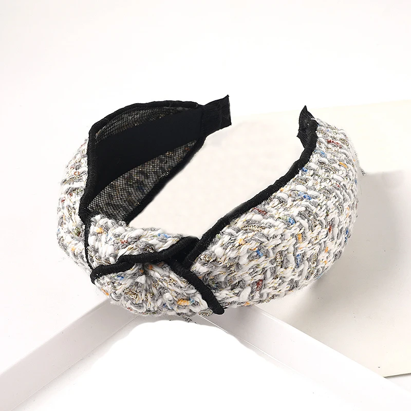 Зимняя богемная Этническая вязаная шерстяная повязка на голову с крестиком, обруч на голову для женщин и девочек, эластичная повязка на голову, аксессуары для волос в виде тюрбана