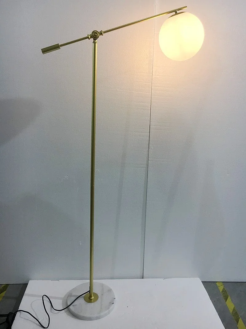 Base de Mármore Fosco de pé Nordic Lâmpada Assoalho Vidro Moderno E27 Canto Simples Luz Leitura 2 Lâmpada de chão de vidro com base