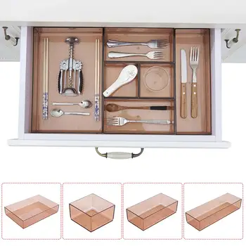 

Home Kitchen Drawer Sorting Storage Box Desktop Debris Plastic Separation Storage Box Cosmetic Box Drawer Organizer 40a