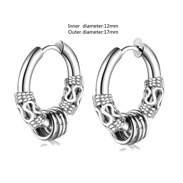 Huggie Hoop Earrings Small Stainless Steel Earrings Women Men Ear Piercing Ring Anti-Allergic Jewelry AL4376-Silver