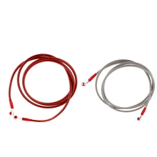 230 см тормозной Масляный шланг трубы пластиковые плетеные, подходят для мотоцикла мотоцикл-красный+ серебристый