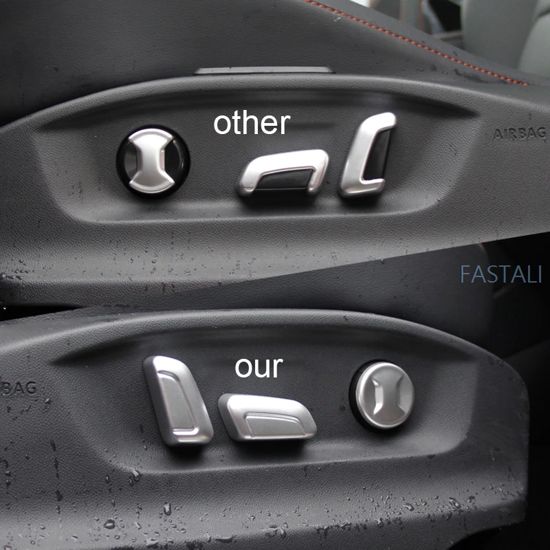 Для Tiguan второго поколения- Ручка регулятора сиденья автомобиля крышка наклейка Рамка украшение кнопка защитная крышка автомобильные аксессуары