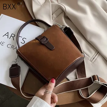 

[BXX] Small PU Leather Crossbody Bucket Bags For Women 2020 Lady Luxury Shoulder Handbags Female Travel Fashion Bag HO140