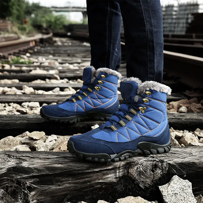 

KATESEN men boots winter thick plush men's snow boots shoes winter warm non-slip shoes fashion ankle boots men's Botas Hombre