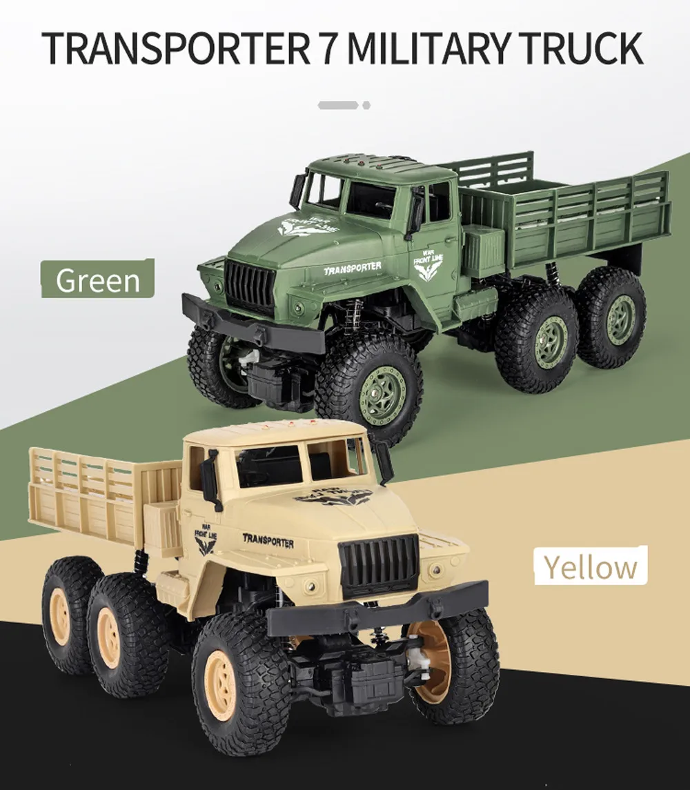 Радиоуправляемый грузовик Q68 Q69 1/18 RC грузовик 2,4G 6WD диск внедорожный гусеничный военный грузовик автомобиль Детский подарок Детская Нескользящая уличная игрушка подарок