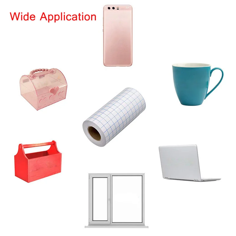 Clear Vinyl Transfer Paper Tape Roll- W/alignment Grid Application