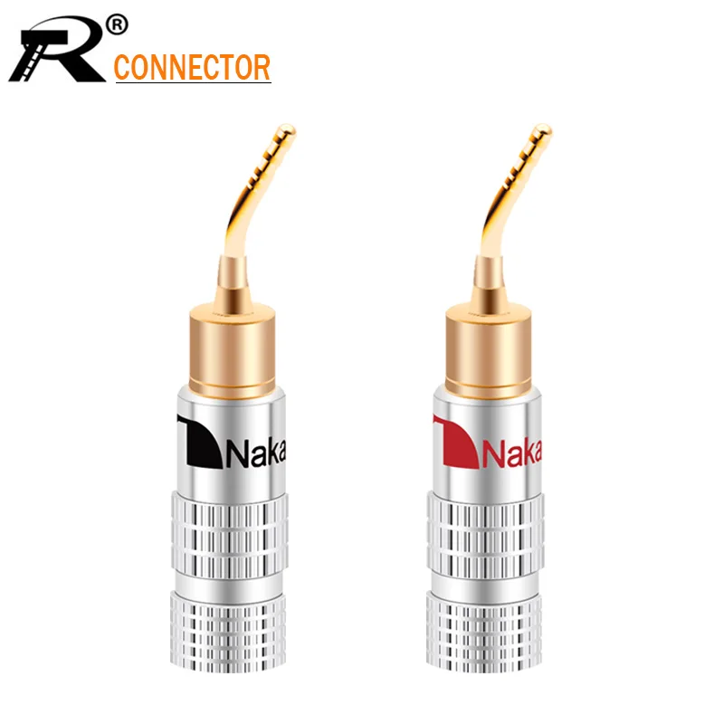 2Pcs High Quality New 24K Gold Nakamichi Speaker Pin Angel 2mm Banana Plugs wire Screw Lock Connector | Обустройство дома