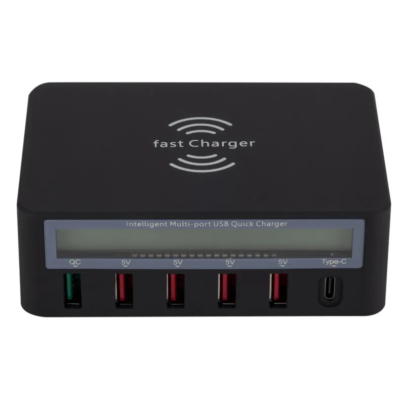 

Multiport Quick Charge 3.0 LED Display USB Charger Adaptive Intelligent Wireless USB Phone Charger for Phone and Tablet