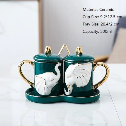 2Pcs-C(Lid Tray spoo OUSSIRRO 2 шт./компл. Творческий Керамика пара чашка кружка Love с ложкой лоток крышкой ко Дню Святого Валентина свадьбы подарки на день рождения с подарочной коробкой - Цвет: 2Pcs-C(Lid Tray spoo