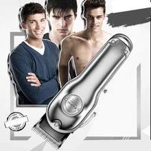 

Kemei Professional Electric All metal Hair Clipper Rechargeable LCD Digital Hair Trimmer Men's Cordless Silver Gold Haircut Mach