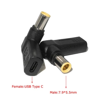 

Laptop Power Jack Converter Dc Adapter Plug Connector for Lenovo T410 T410S T510 Charger USB Type C Female to 7.9*5.5mm Male