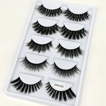 

Fashion False Eyelashes 3D Mink Natural Densely False Eyelashes 5 Pairs Makeup Extension Tools Wholesale Lashes