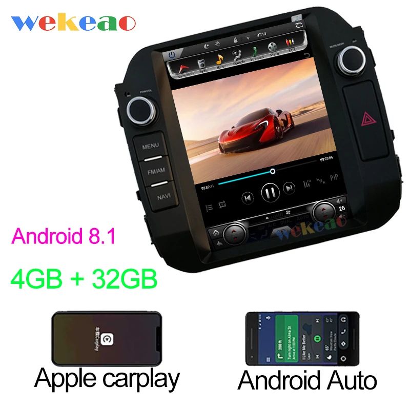 Wekeao вертикальный экран Tesla стиль 12,1 ''Android 8,1 автомобильный Dvd мультимедийный плеер для Kia Sportage радио Automotivo 2010 - Цвет: Android Car Radio