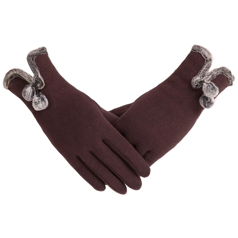 Q Горячая Мода женские теплые зимние экранные наручные перчатки женские плюшевые шаровые варежки стрейч-перчатки кашемировые перчатки