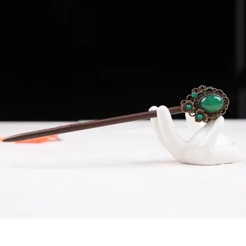 

Kanzashi Hair Stick Agate Alloy Flower Chinese Japanese Style Kimono Yukata Accessories Hair Pin Bun Holder HS009