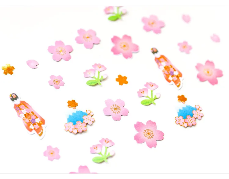 20sets/1lot Sakura Flower Girl Series Diary Planner Decorative Mobile Stickers Scrapbooking Craft Stationery Stickers
