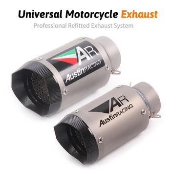 

60mm Motorcycle Exhaust Pipe Muffler titanium alloy exhaust for AR Austin Racing tubo escape escapamento de moto for S1000 R1 r6