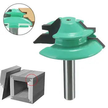 

45 Degree 1/4'' Shank 1-1/2'' Small Lock Miter Router Bit Tenon Cutter Tools Woodworking Drilling Power Tools Hotselling U hOME