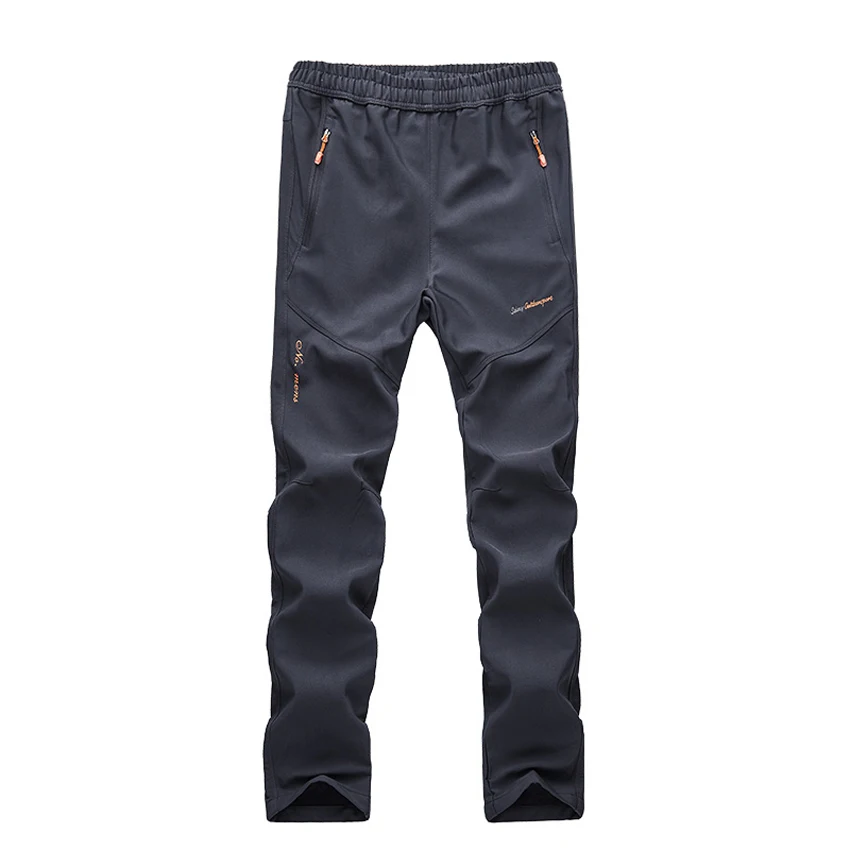 Gray WindTaste мужские зимние походные уличные Штаны спортивные походные флисовые ветрозащитный треккинг лыжные альпинистские эластичные теплые брюки KA133 - Цвет: Gray