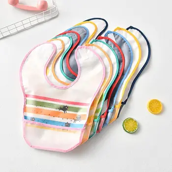 

2 Pcs/set New Infant Children Long-sleeved Smock Waterproof Anti-dressing Bibs DXAD