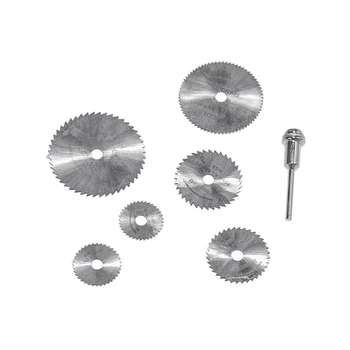 

7Pcs HSS Rotary Tools Circular Saw Blades Cutting Discs Mandrel Cutoff Cutter Power Tools Multitool Christmas Gift