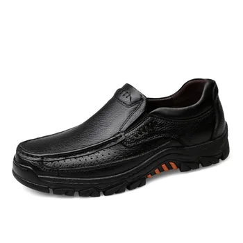 

Winter Men Casual Shoes Genuine Leather Men Loafers Flat Breathable Italian Designer style Shoes Comfortable Sneakers *9088