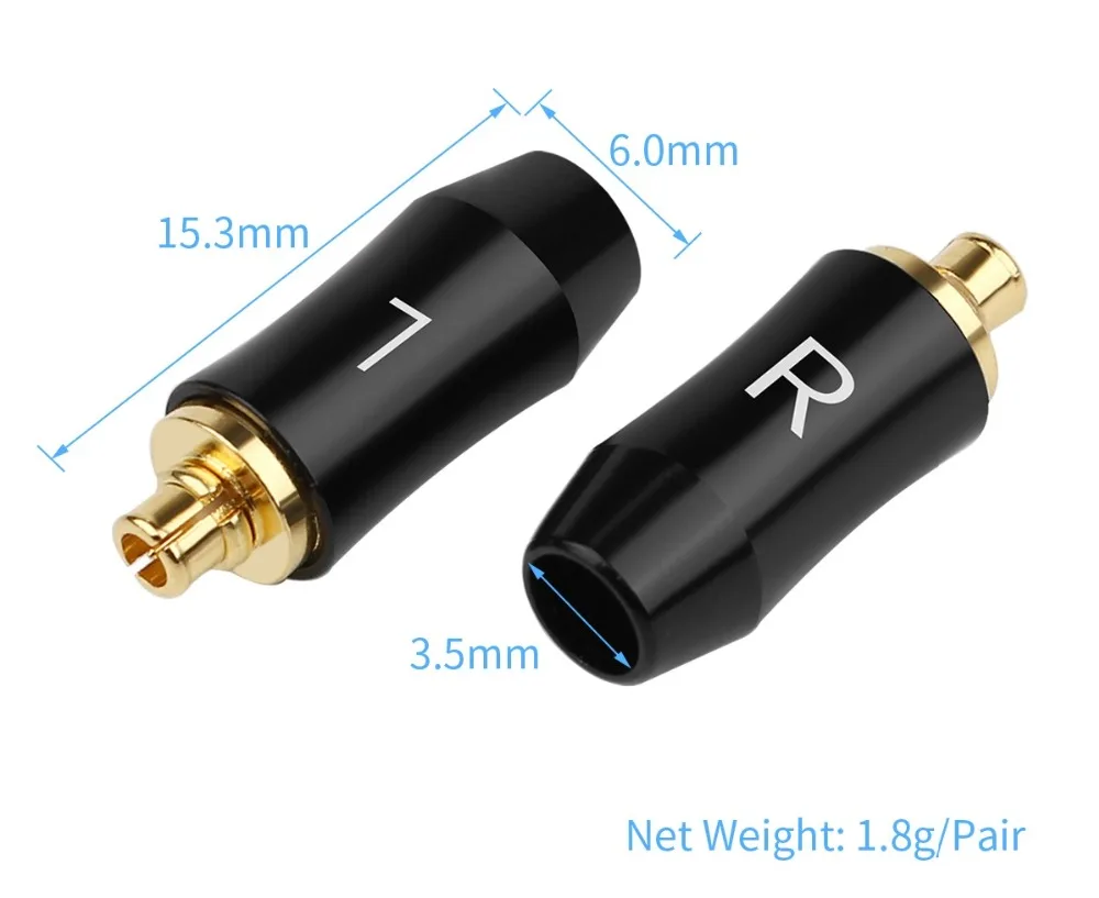 5 пар для наушников MMCX разъем аудио разъем для Se425 Se525 Se535 Se846 HiFi гарнитура позолоченный «сделай сам» штекер металлический адаптер