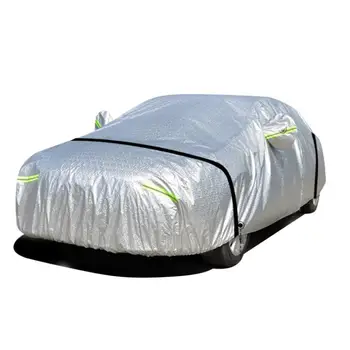 

New Aluminum Film Cotton Velvet Thickening Car Clothing Summer Rain Sun Visor Car Cover Windproof Belt