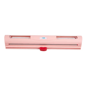 

LIXF Food Fresh Keeping Plastic Cling Wrap Dispenser Preservative Film Cutter Kitchen Tool Accessories Pink