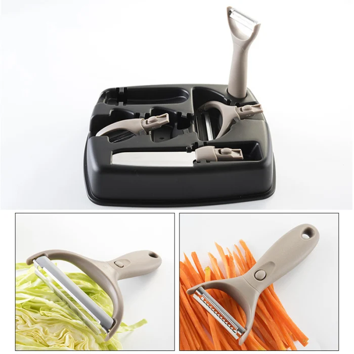 Multifunctional Kitchen Gadgets Set Cutter Peeler Chopping Board with Cover JS22