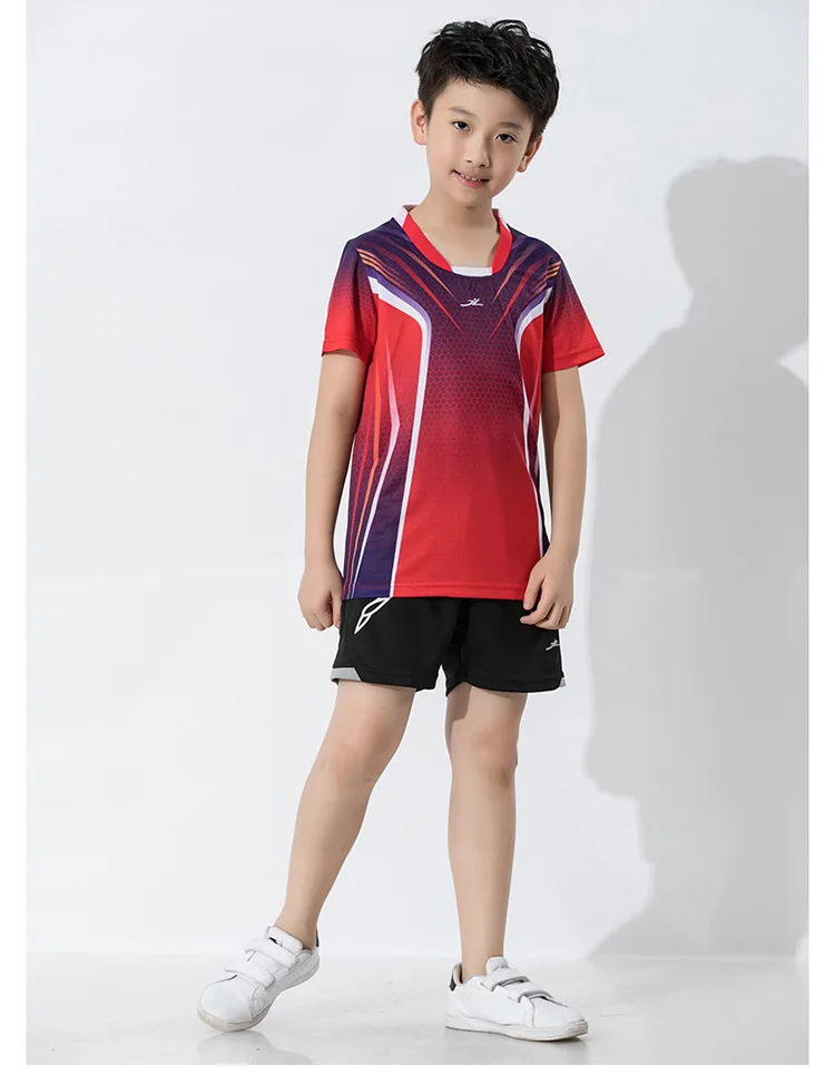 Комплект из 2 предметов для бадминтона, Теннисный трикотаж для детей и взрослых, футболки с короткими рукавами и шорты