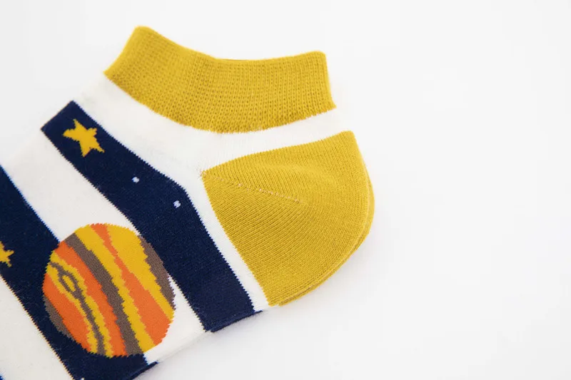New Space Alien Planet Universe Cartoon Cotton Skate Cool Casual Socks Women Men Astronaut Funny Boat Short Happy Ankle Socks