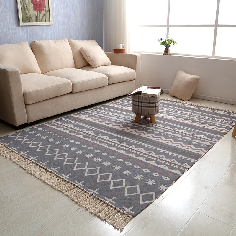 2 Morocco Hand Woven Living Room Carpet Geometric Blanket Home Bedroom Area Rugs Floor Sofa Coffee Table Mat Ins Nordic Carpet - Цвет: 2