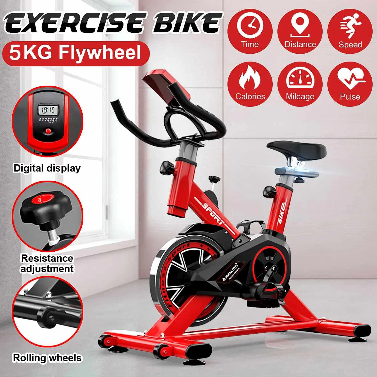 Stationary Bicycle Exercise Bikes Indoor Cycling Home Fitness Workout Cardio GYM 
