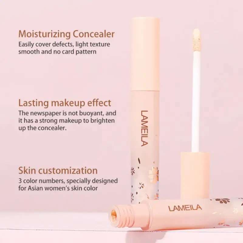 3 Colors Liquid Concealer High Covering  Moisturizing Oil Control Foundation Invisible Pores Dark Circles Freckle Face Makeup