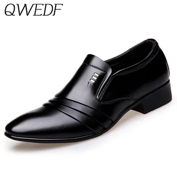 

QWEDF 2019 Handmade Genuine Leather Men Shoes, sping autumn Business fashion Men Casual Shoes, Brand Shoes Men F8-25