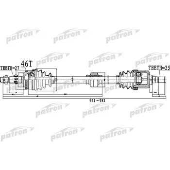 

Axle front axle right 27X941X60X25 ABS: 46T HYUNDAI ELANTRA [JD 1,6 07-I30 [JD] 08 KIA CEED 1, PATRON PDS0494