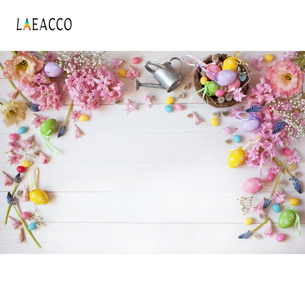 Laeacco пасхальные яйца цветы деревянная доска кукла фотографии фоны индивидуальные фотографические фоны для фотостудии