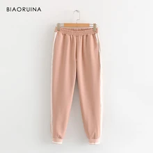 BIAORUINA, женские модные полосатые эластичные брюки-карандаш, женские повседневные штаны, подходят ко всему, одежда для активного отдыха, женские удобные брюки