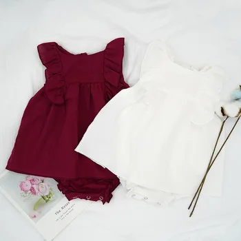 

2020 New Lovely Baby Girls Boys Romper Summer Infant Solid Rompers+Hat Newborn Cute One-pieces Kids Cowboy Jumpsuit