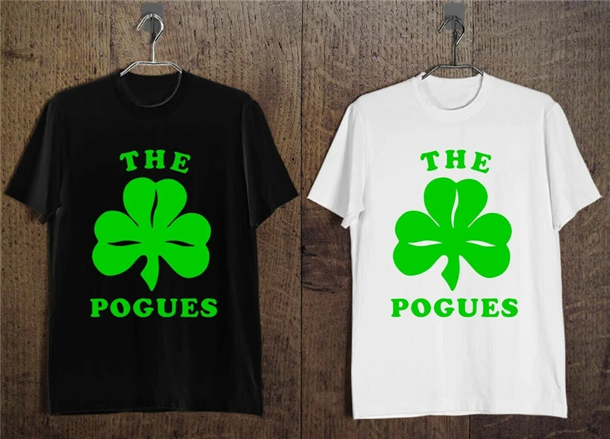 Новая мужская футболка с логотипом Pogues Mahone Irish Rock Band черно-белая хлопковая на