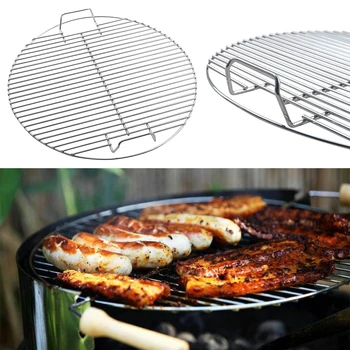 

Portable Stainless Steel Grilling Basket Net BBQ Foods Round Meat Barbecue Mesh Grill Grid Net Camping Tool
