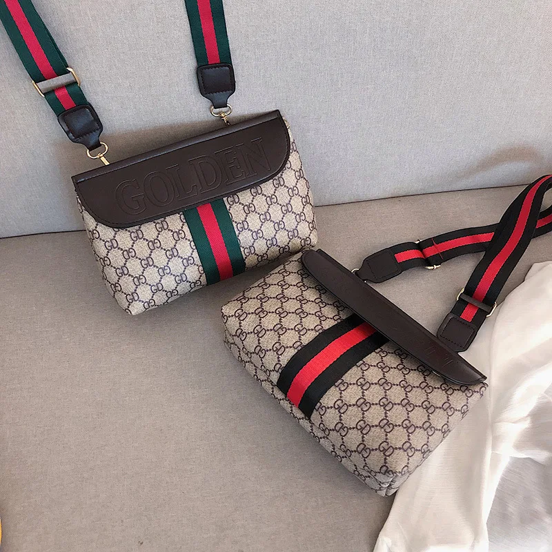 Новинка, модная женская сумка, Ретро стиль, с принтом, с буквами, сумка через плечо, дикая, ins, на одно плечо, радуга, широкополосная, старый цветок, маленькая квадратная сумка