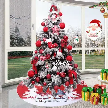 

90CM Christmas Tree Skirt Xmas Tree Carpet New Year Decorations Xmas Decoration Tree Skirts Apron Holiday Home Party Decorations