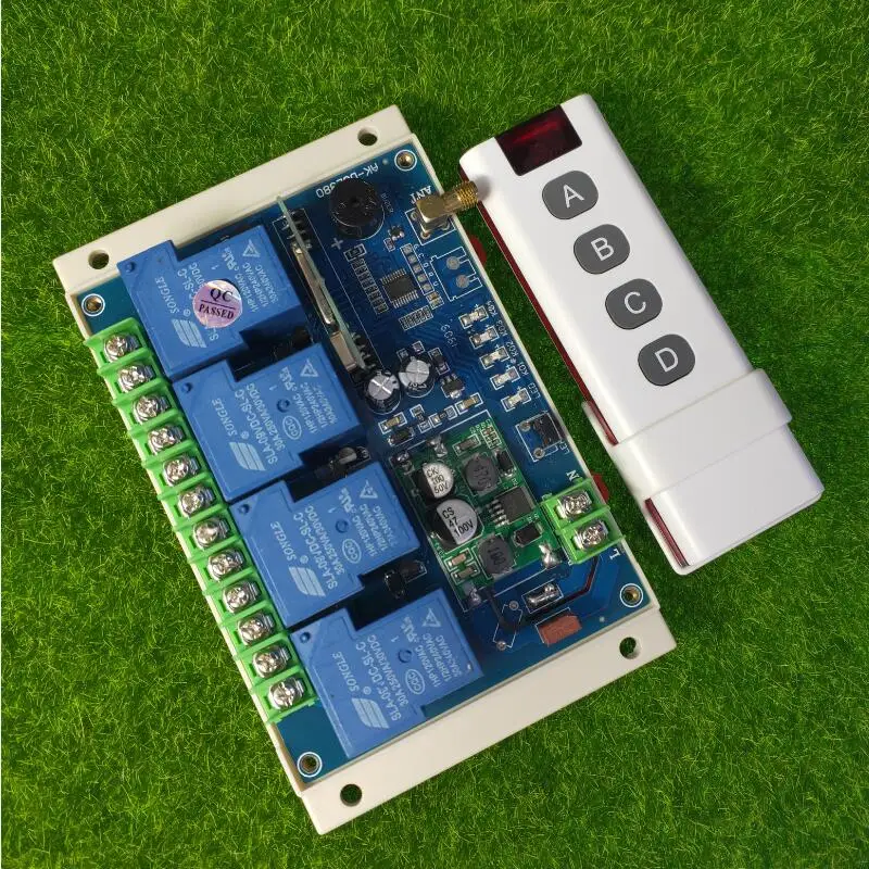 

DC12V 24V 48V 4 channel 30A relay RF Wireless Remote Control Switch System receiver transmitter Household appliances/lamp