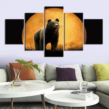 

Modern Photo Moon Bear Picture Canvas Painting aninal poster Wall Art for living room Decor Home Decor HD Prints
